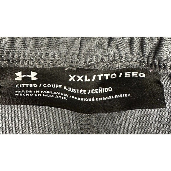 Under Armour Track Pants Mens XXL Gray Fitted Drawstring Pocket Zip Ankle Gym - Picture 6 of 11